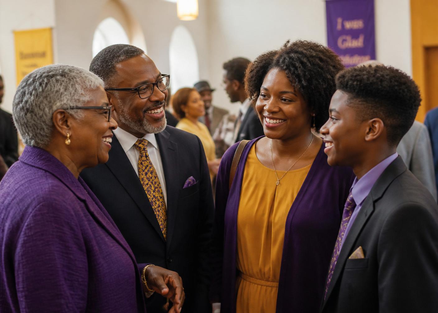 UFCCM members in fellowship after service